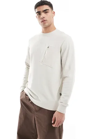 G-Star Long sleeve waffle t-shirt in off with zip patch pocket