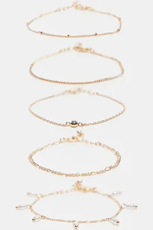 ASOS Pack of 5 chain bracelets in tone