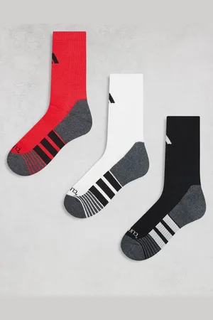 adidas Adidas Running crew socks in red black and white 3 pack