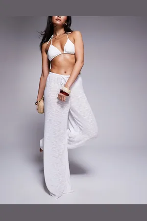 South Beach Knit beach trouser in cream