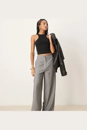 ASOS Tall tailored relaxed straight leg trousers in grey