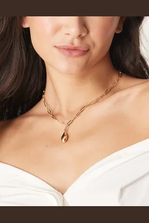 ASOS Necklace with teardrop pendant in tone