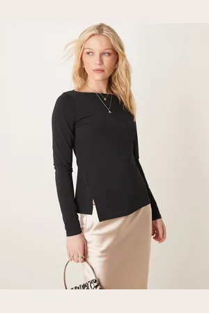 Abercrombie & Fitch Slash neck asymmetric top in