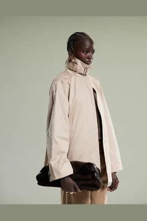 & OTHER STORIES Short trench jacket with strap funnel neck detail in beige