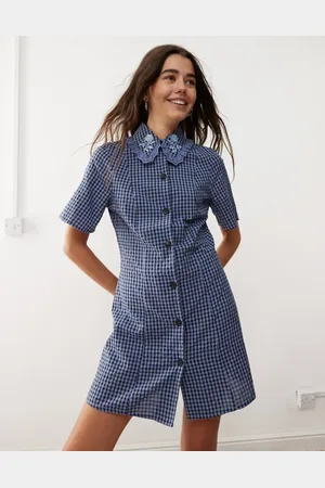 Reclaimed Mini shirt dress in blue check