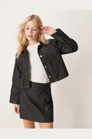 ASOS Denim boxy fit cropped denim jacket in