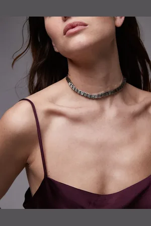 Topshop Nate triple block necklace in tone