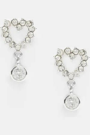 Kingsley Ryan Gemset cut out heart stud earring with gem charm in sterling