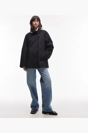 & OTHER STORIES Short trench jacket with strap funnel neck detail in navy