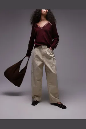 Topshop Smart cargo trouser in beige