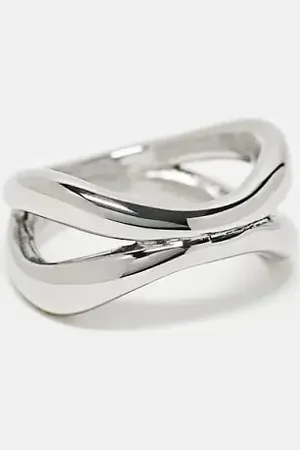 ASOS Waterproof stainless steel wrap around ring in tone