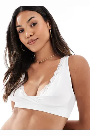 Mama;licious Mamalicious Maternity 2-pack nursing sleep bra with lace trim in black and