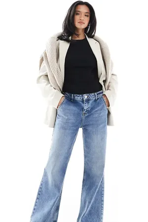 Miss Selfridge Flare wide leg jean in mid