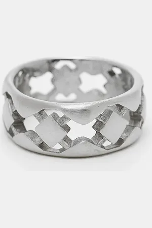 ASOS Waterproof stainless steel cut out band ring in brushed tone