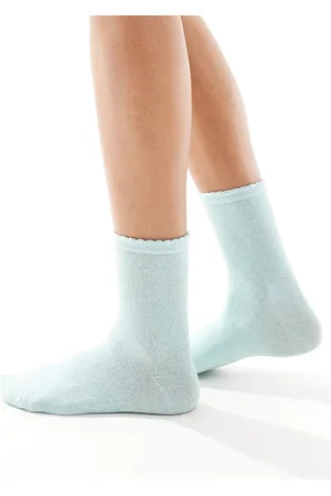 Pieces® Glitter sock in turquoise