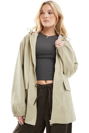 ASOS Rubberised rain coat in sage