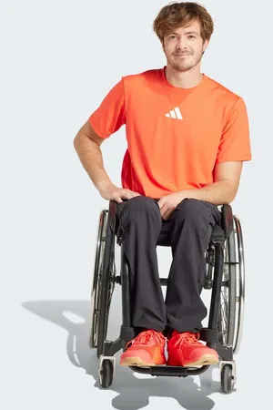 adidas Adapt workout tee in bright red / white