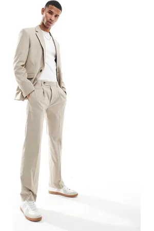 ASOS Straight leg suit trousers in tonal puppytooth
