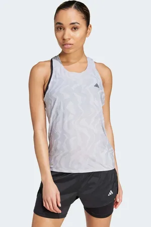 adidas Ultimate heat.rdy engineered running tank top in halo silver