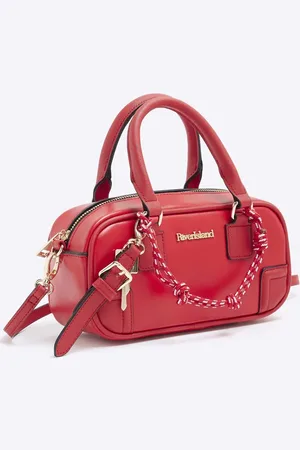 River Island Faux leather charm shoulder bag in