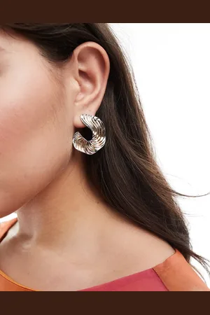 ASOS Stud earrings with swirl mixed metal detail in multi