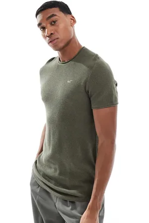 Hollister Short sleeve textured icon t-shirt in khaki