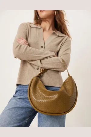 ASOS Multi way clutch and shoulder bag in green weave