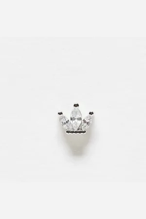 Kingsley Ryan 6mm multi crystal gemset crown labret ear piercingin stainless steel