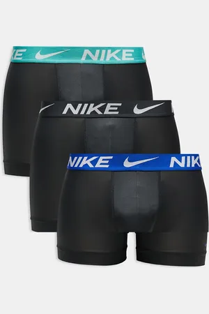 Nike Essential Microfibre 3 pack boxer brief with coloured waistband in pastel blue/ /blue