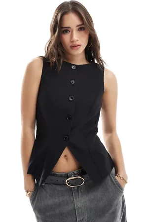 ASOS Tailored high neck split waistcoat in