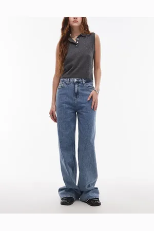 Tommy Hilfiger Claire high rise wide leg jeans in mid wash