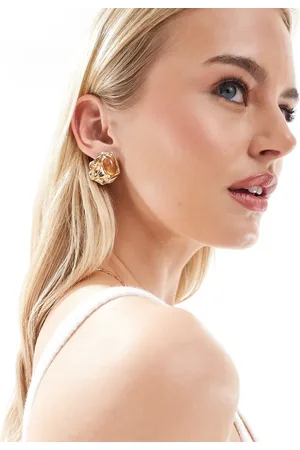 ASOS Stud earrings with molten faux amber detail in tone