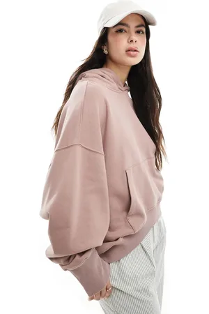 ASOS Oversized hoodie with high low hem in washed dusky