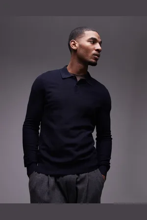MANGO Knitted polo sweater in