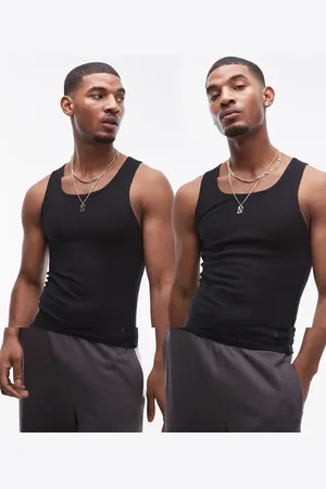 AllSaints 2-pack ribbed vests in