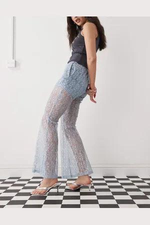 Amy Lynn Sheer lace straight leg trousers in