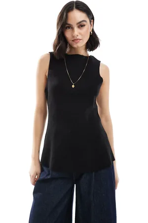 ASOS Knitted structured peplum top in