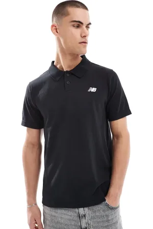 New Balance Cotton pique polo in black