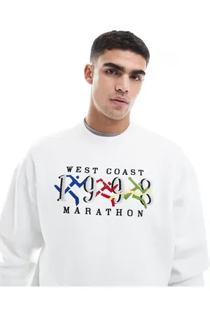 Hollister Crew neck graphic sweat top in white