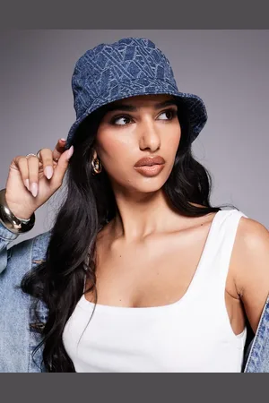 Armani Exchange Monogram bucket hat in mid