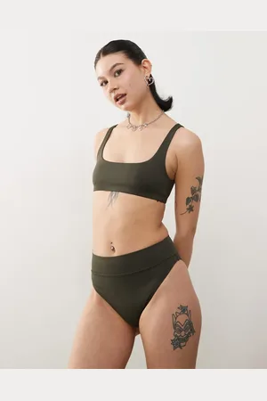 Weekday Heat mix & match high waist bikini bottom in dark exclusive to ASOS