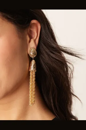 ASOS Limited Edition drop earrings with tassel detail in tone