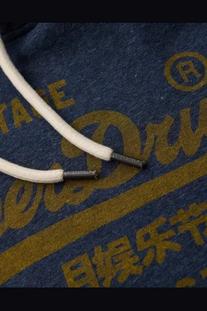 Superdry Classic vintage logo graphic hoodie in vintage marl