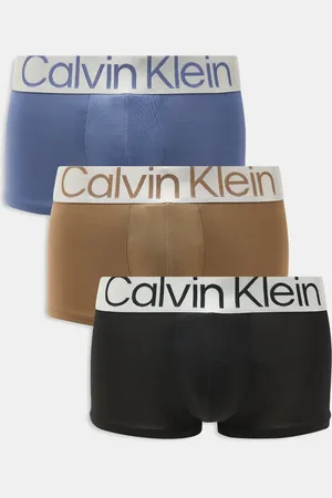 Calvin Klein Steel 3 pack low rise trunk in black/brown/blue