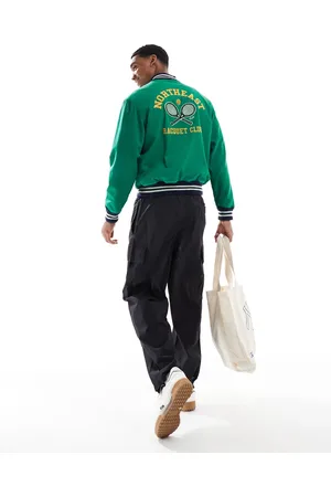 Ralph Lauren Tennis club back applique cotton poplin varsity jacket in mid