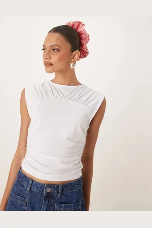 ASOS Ruched cap sleeve tee in
