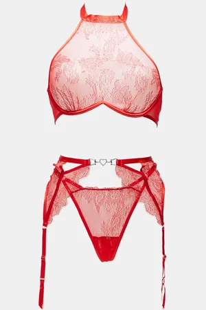 Ann Summers Glimmer 3 pc crotchless set in