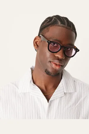 ASOS Round sunglasses in tortoise shell with pink lens