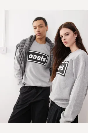 Reclaimed Unisex Oasis licensed oversized sweat in marl