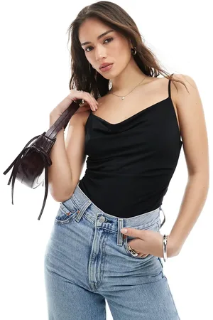 Bershka Cowl neck halterneck bodysuit in